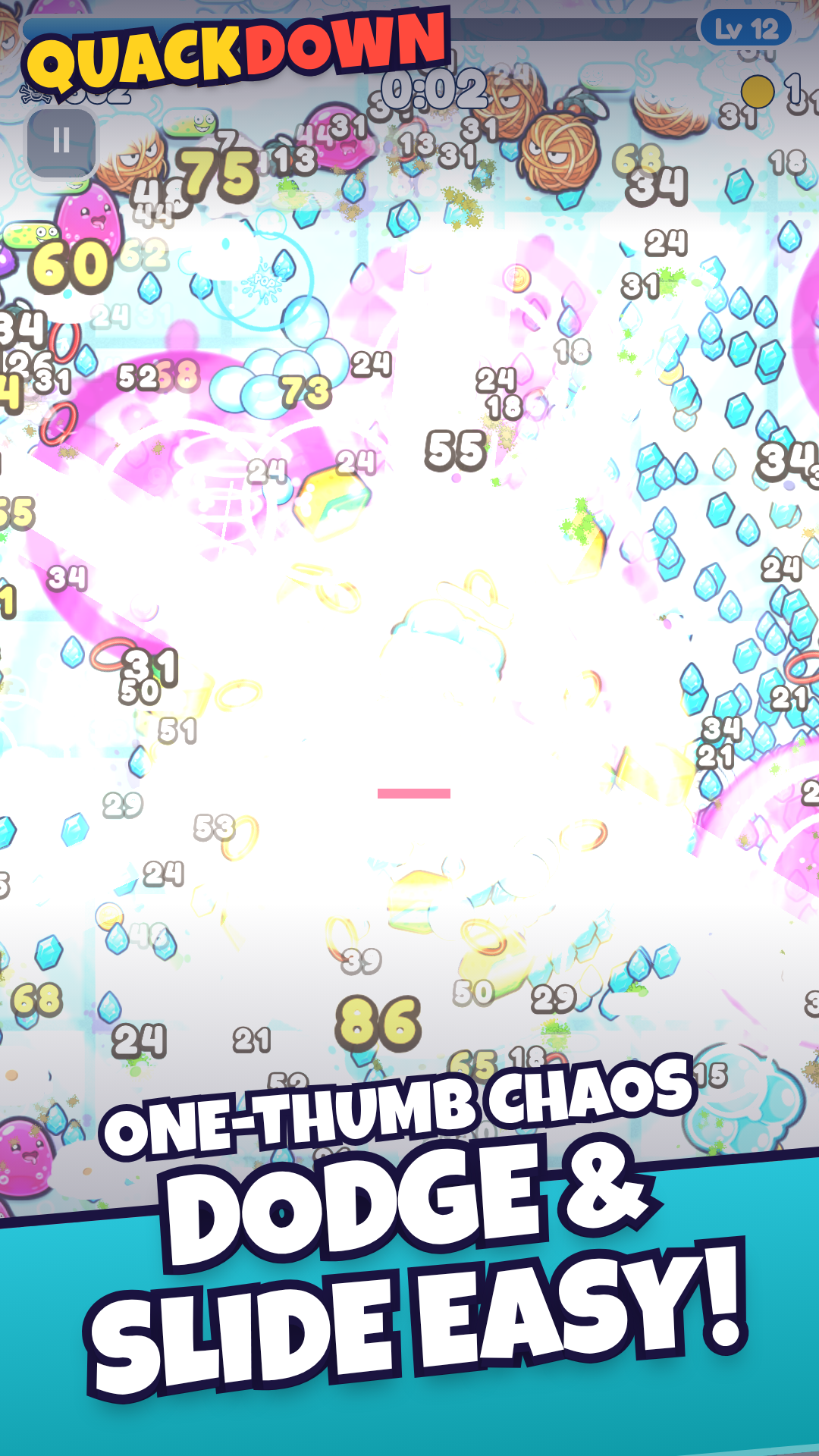 Quackdown — One-thumb chaos: Dodge and slide easy!