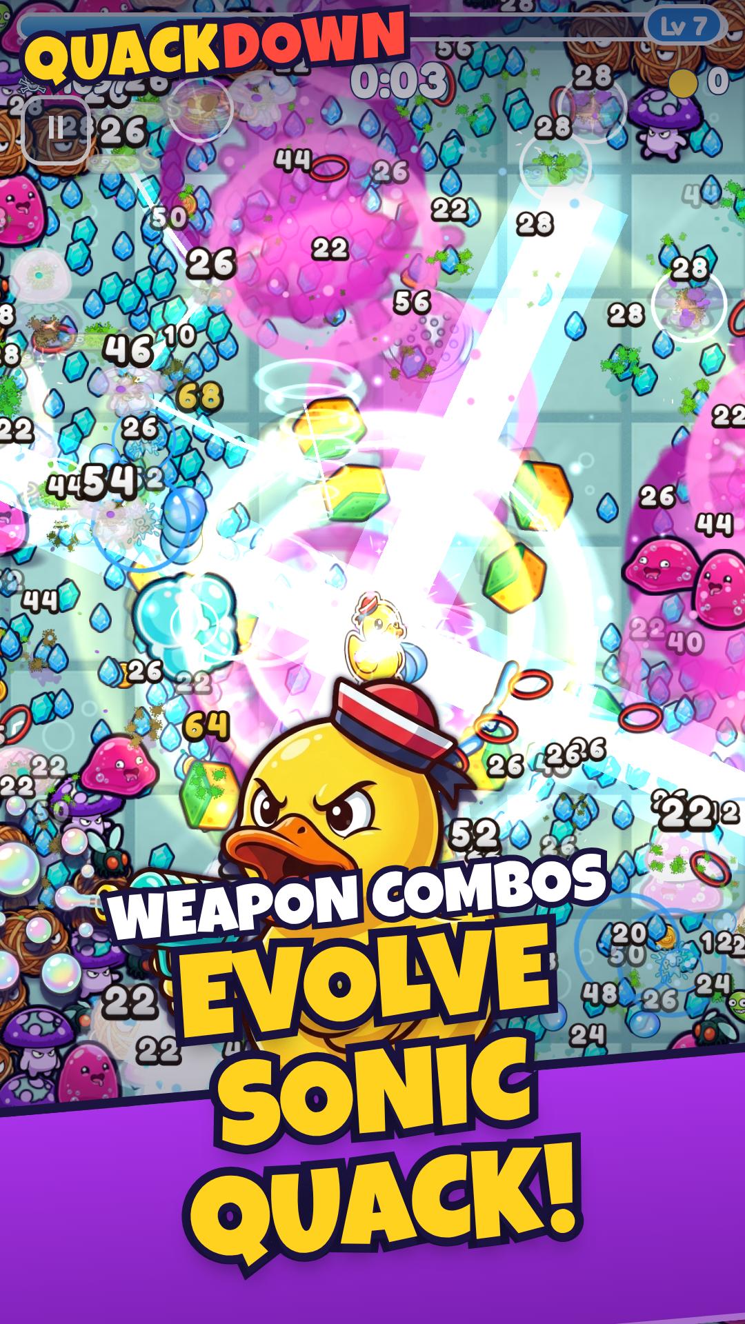 Quackdown — Weapon combos: Evolve Sonic Quack!