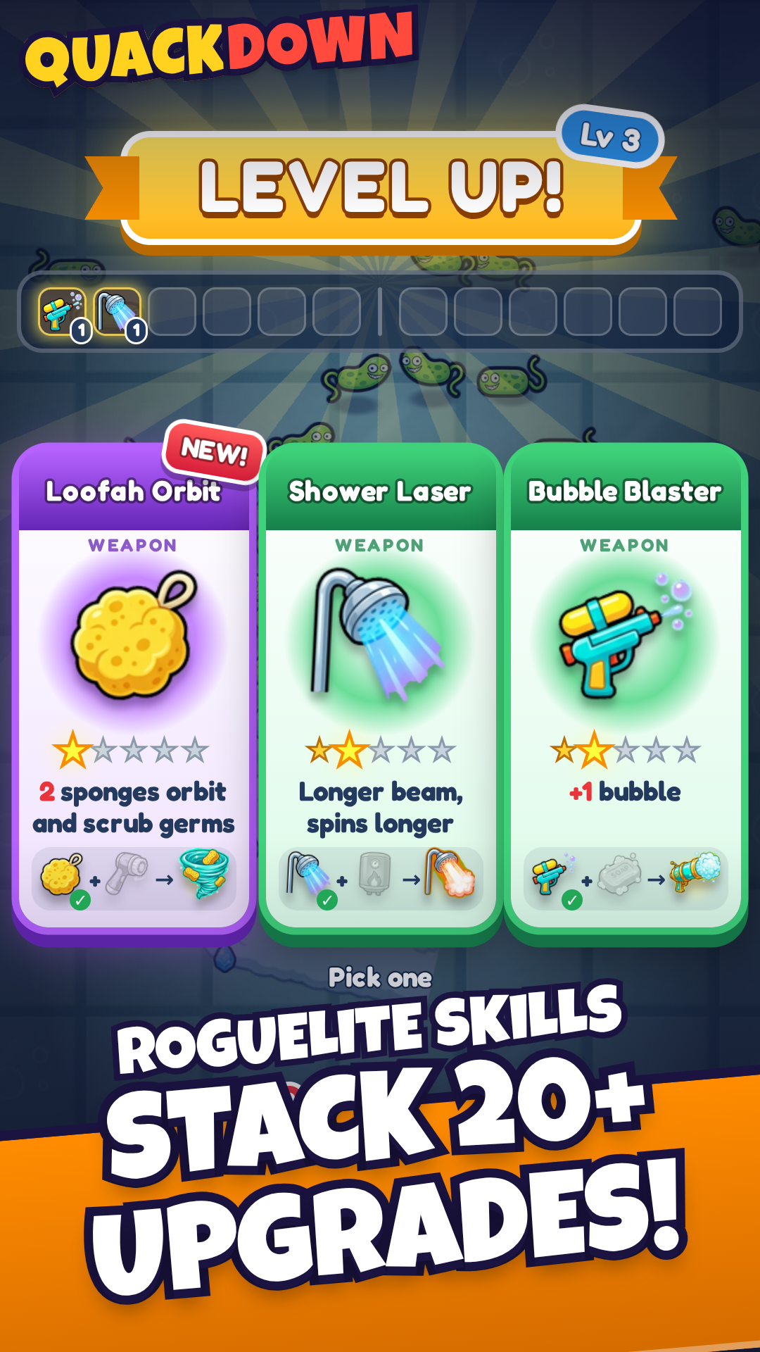 Quackdown — Roguelite skills: Stack 20+ upgrades!
