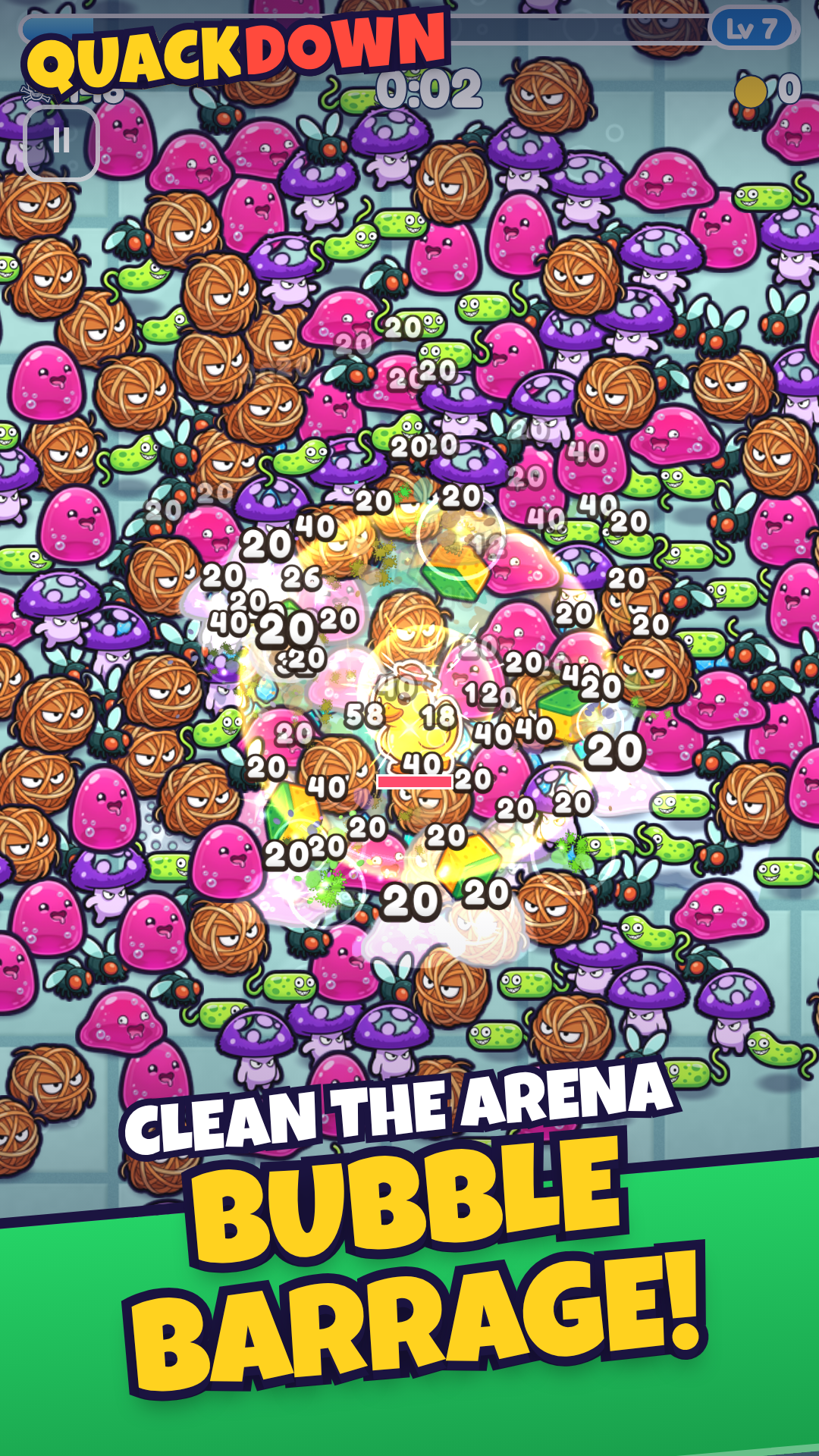 Quackdown — Clean the arena: Bubble barrage!